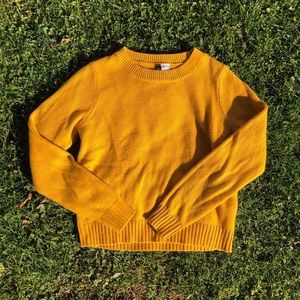 Mustard yellow knit sweater
